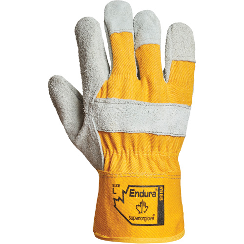 Gants d'ajusteur Endura, Grand, Paume en Cuir refendu, Doublure en Coton PB Rental Co. Ltd.