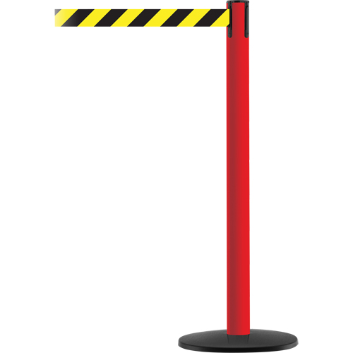 Advance TensaBarrier&reg; Barrier Post, Steel, 36" H, Black/Yellow Tape, 7.5' Tape Length PB Rental Co. Ltd.