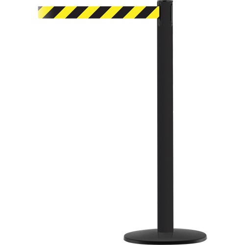 Advance TensaBarrier&reg; Barrier Post, Steel, 36" H, Black/Yellow Tape, 7.5' Tape Length PB Rental Co. Ltd.