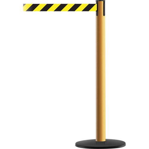 Advance TensaBarrier&reg; Barrier Post, Steel, 36" H, Black/Yellow Tape, 7.5' Tape Length PB Rental Co. Ltd.