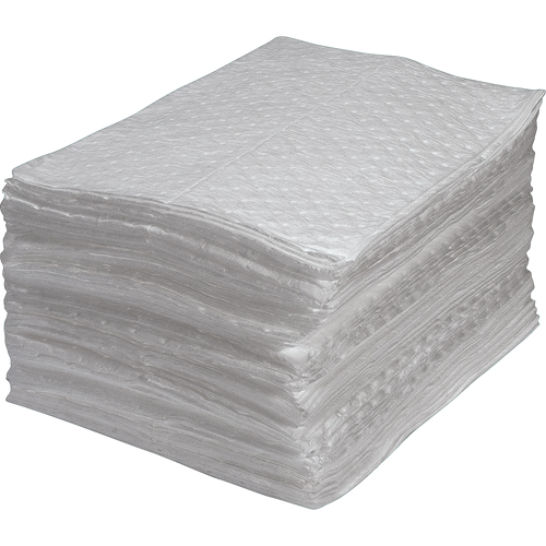 Feuilles absorbantes en fibres fines de premi&egrave;re qualit&eacute;, Huile seulement, 15" x 17", 25 gal. d'absorption PB Rental Co. Ltd.