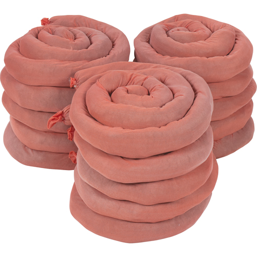 Remblais tubulaires absorbants, Mati&egrave;res dangereuses, Absorption 50 gal., 3" la x 8' lo, Pqt de 15 PB Rental Co. Ltd.
