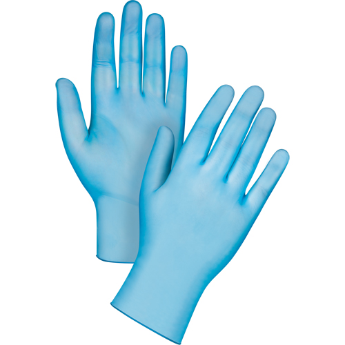 Gants jetables de calibre m&eacute;dical, T-Grand, Vinyle, 4,5 mils, Sans poudre, Bleu, Classe 2 PB Rental Co. Ltd.