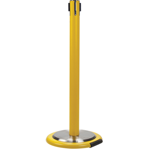 Poteau r&eacute;cepteur pour barri&egrave;res sur pieds pour le contr&ocirc;le des foules avec roues, Hauteur de 35", Jaune PB Rental Co. Ltd.