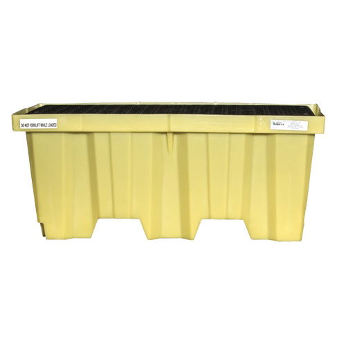 Nestable 2-Drum Poly-Spillpallet With Drain, 66 US gal. Spill Capacity, 51" x 26" x 21" PB Rental Co. Ltd.