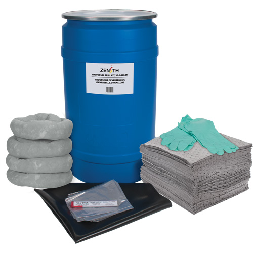 Trousse de lutte contre les d&eacute;versements pour &eacute;tabli, Universel, Baril, Absorbance de 30 gal. US PB Rental Co. Ltd.
