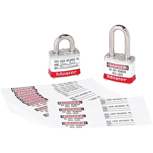 &eacute;tiquettes d'identification &agrave; photo pour cadenas en thermoplastique Zenex PB Rental Co. Ltd.