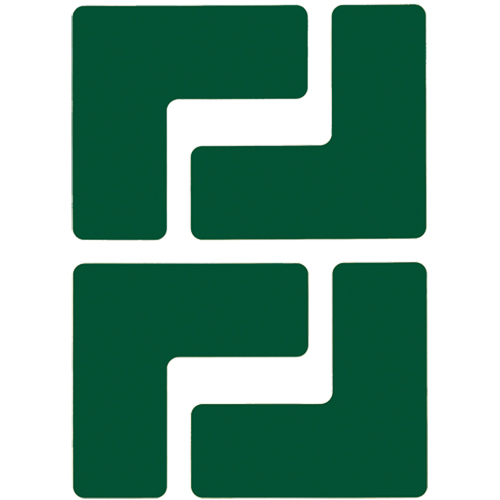 Autocollants pour d&eacute;limitation des coins sur le sol, L, 5" lo x 2" la, Vert, Polyester PB Rental Co. Ltd.