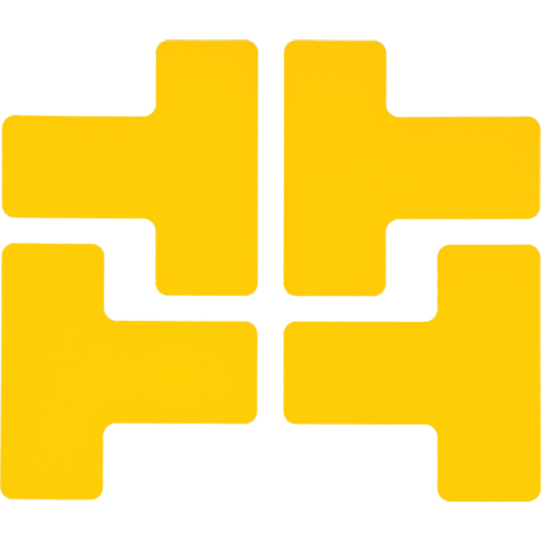 Autocollants pour d&eacute;limitation des coins sur le sol, T, 5" lo x 2" la, Jaune, Polyester PB Rental Co. Ltd.