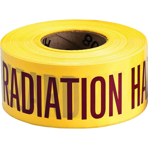 Barricade Tape, English, 3" W x 1000' L, 3 mils, Magenta on Yellow PB Rental Co. Ltd.