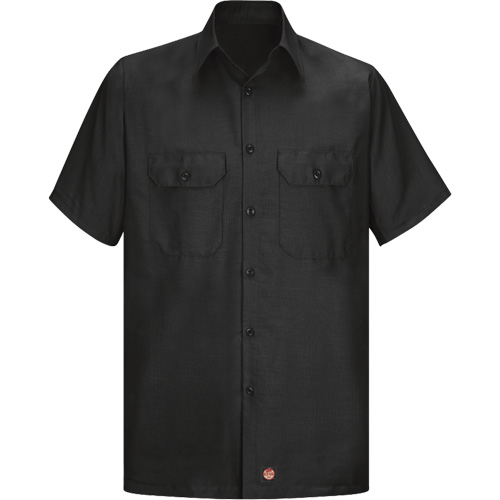 Chemise &agrave; manches courtes en tissu ind&eacute;chirable, Hommes, Grand (grande taille), Noir PB Rental Co. Ltd.
