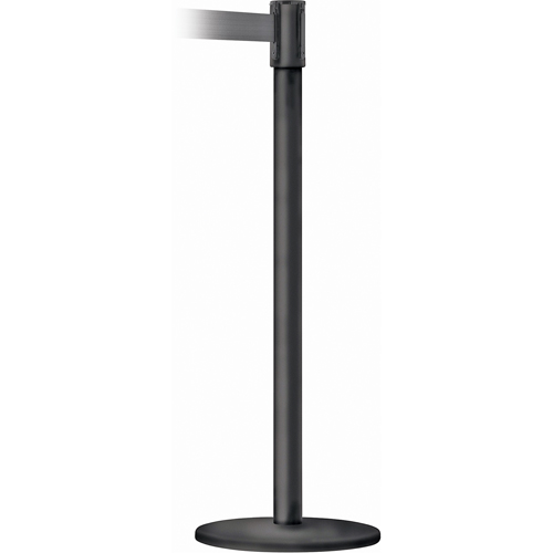 Slimline TensaBarrier&reg; Barrier Post, Steel, 38" H, Black Tape, 7.5' Tape Length PB Rental Co. Ltd.