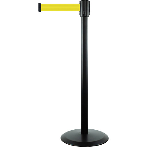 Slimline TensaBarrier&reg; Barrier Post, Steel, 38" H, Yellow Tape, 7.5' Tape Length PB Rental Co. Ltd.