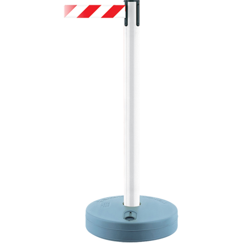 Montant ext&eacute;rieur pour barri&egrave;re TensaBarrier, Plastique, 37" h, Ruban Blanc/Rouge, Longueur du ruban 13' PB Rental Co. Ltd.
