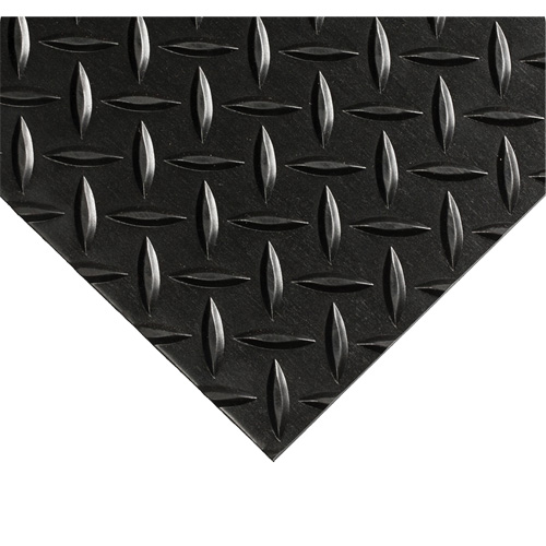 Tapis Diamond-Plate pour tableau de contr&ocirc;le no 701, 4' la x 10' lo, 1/4" &eacute;paisseur, Noir, PVC PB Rental Co. Ltd.