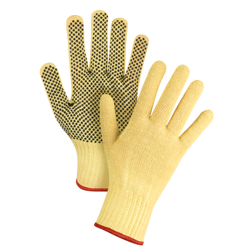 Gants tricot&eacute;s sans couture &agrave; pois, Taille Petit/7, Calibre 7, Rev&ecirc;tement PVC, Enveloppe en Kevlar, ASTM ANSI niveau A2/EN 388 niveau 3 PB Rental Co. Ltd.