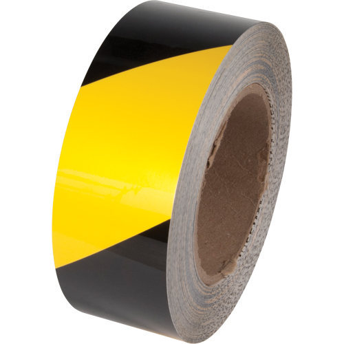 Tuff Mark&reg; Floor Marking Tape, 4" x 100', Polyester, Black and Yellow PB Rental Co. Ltd.