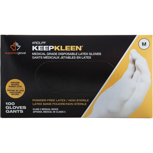 KeepKleen&reg; Disposable Medical Exam Grade Gloves, Large, Latex, 5-mil, Powder-Free, White, Class 2 PB Rental Co. Ltd.