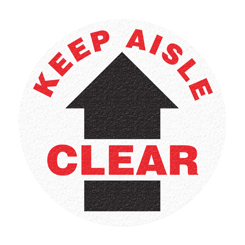 Panneau de signalisation au sol  Keep Aisle Clear , Adh&eacute;sif, Anglais avec pictogramme PB Rental Co. Ltd.