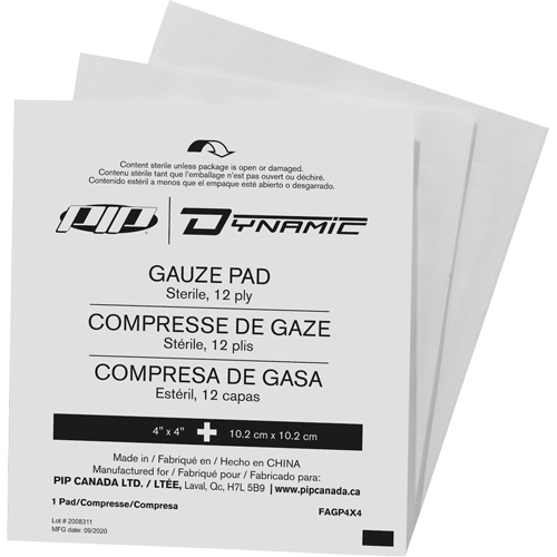 Gaze Dynamic, Tampon, 4" lo x 4" la, St&eacute;rile, Dispositif m&eacute;dical Classe 1 PB Rental Co. Ltd.
