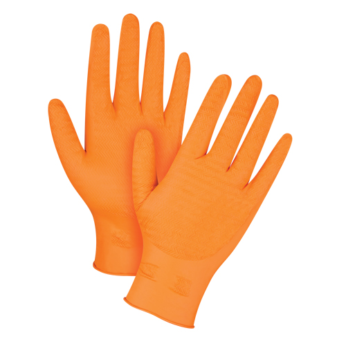 Heavyweight Gripper Gloves, Large, Nitrile, 7-mil, Powder-Free, Orange PB Rental Co. Ltd.