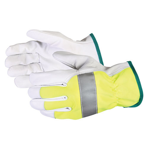Endura&reg; Hi-Viz Reflective Driver's Gloves, Large, Grain Goatskin Palm PB Rental Co. Ltd.