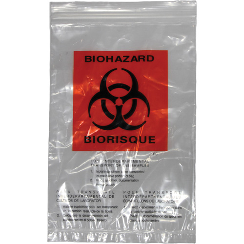 Sacs pour d&eacute;chets dangereux Dynamic, Biorisque, 9" lo x 6" la, 2,0 mils PB Rental Co. Ltd.