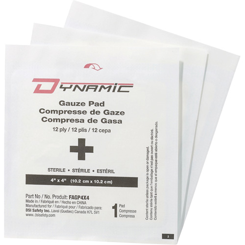 Gaze Dynamic, Tampon, 4" lo x 4" la, St&eacute;rile, Dispositif m&eacute;dical Classe 1 PB Rental Co. Ltd.
