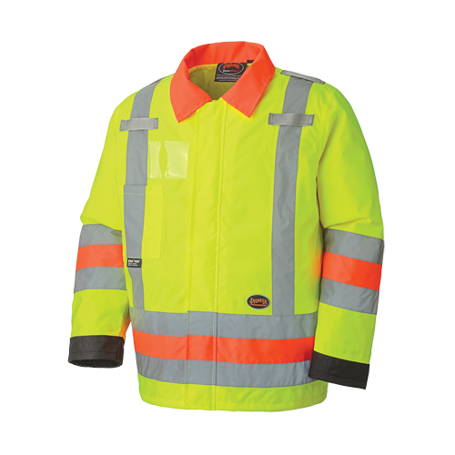 6037 Manteau de s&eacute;curit&eacute; imperm&eacute;able pour le contr&ocirc;le de la circulation, Polyester, Jaune lime haute visibilit&eacute;, T-petit PB Rental Co. Ltd.