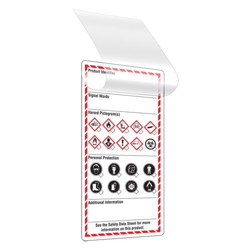 &eacute;tiquettes auto-plastifiantes pour le milieu de travail, Papier cartonn&eacute;, 3" la x 6" h, Anglais PB Rental Co. Ltd.