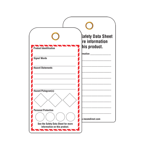 &eacute;tiquettes SGH pour le milieu de travail, Papier cartonn&eacute;, 3" la x 6" h, Anglais PB Rental Co. Ltd.