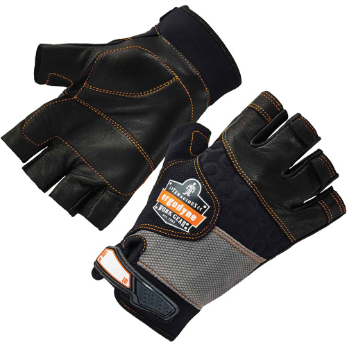 ProFlex 901 Half-Finger Leather Impact Gloves, Small, Grain Leather Palm, Hook & Loop Cuff PB Rental Co. Ltd.