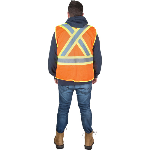 Veste d'arpenteur r&eacute;sistante aux flammes, Orange haute visibilit&eacute;, Grand, Polyester PB Rental Co. Ltd.