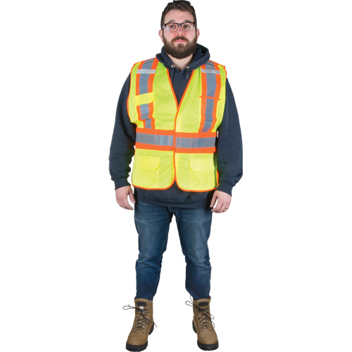 Veste d'arpenteur r&eacute;sistante aux flammes, Jaune lime haute visibilit&eacute;, 2T-Grand, Polyester PB Rental Co. Ltd.