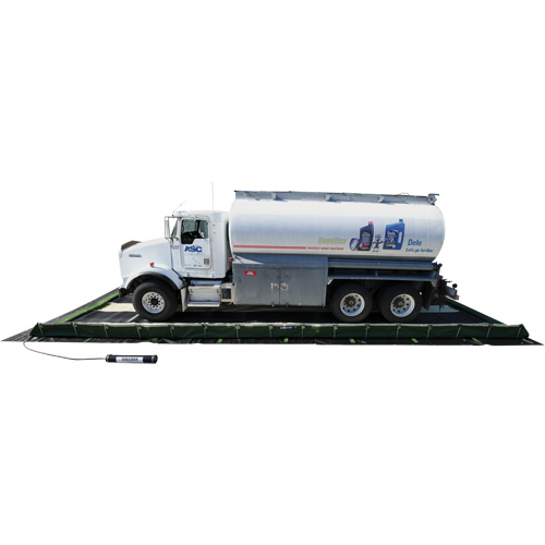 Ride-Side Berm Secondary Containment for Vehicles, 7,500 US gal. Capacity, 20' W x 40' L x 15" H, L-Bracket PB Rental Co. Ltd.