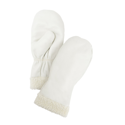 Mitaines d'hiver en cuir fleur de premi&egrave;re qualit&eacute; doubl&eacute;es de boa, Taille Grand, Mitaine PB Rental Co. Ltd.