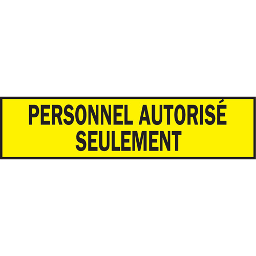 Ruban de signalisation pour barricade, Français, 3" la x 200' lo, 3,5 mils, Noir sur jaune PB Rental Co. Ltd.