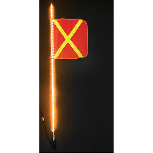 Safety Whip&reg; Heavy-Duty LED Whips, Hitch Mount, 5 High, Orange with Reflective PB Rental Co. Ltd.