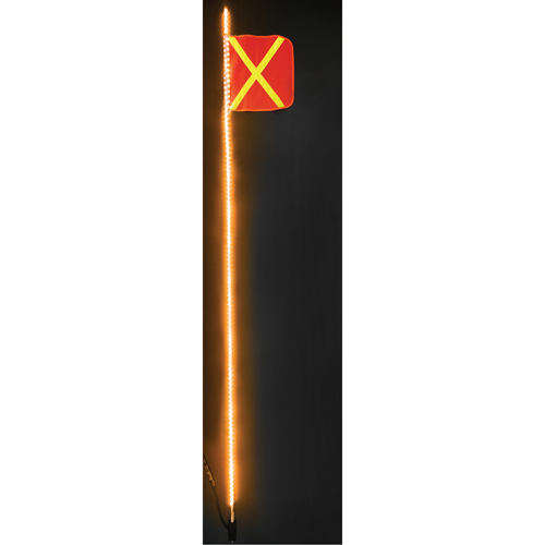 Safety Whip&reg; Heavy-Duty LED Whips, Hitch Mount, 10 High, Orange with Reflective PB Rental Co. Ltd.