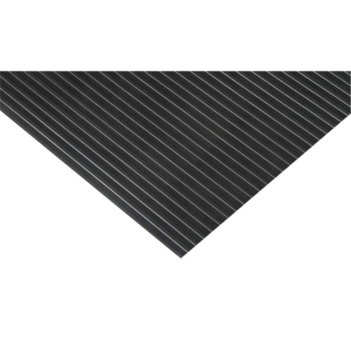 Wide-Ribbed Matting, Wiper, 3' x 75' x 1/8", Black PB Rental Co. Ltd.