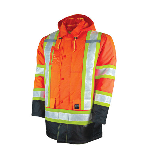 Lined Safety Parka, High Visibility Orange, Large PB Rental Co. Ltd.