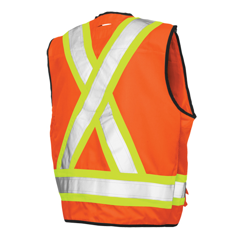 Veste de s&eacute;curit&eacute; pour arpenteur, Orange haute visibilit&eacute;, Grand, Polyester PB Rental Co. Ltd.