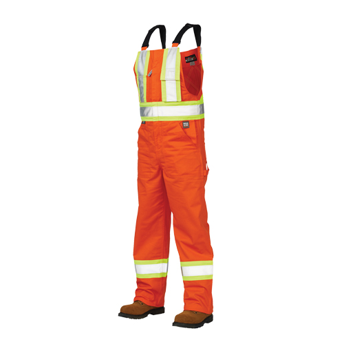Salopettes de s&eacute;curit&eacute; non doubl&eacute;e, Poly-coton, Grand, Orange haute visibilit&eacute; PB Rental Co. Ltd.