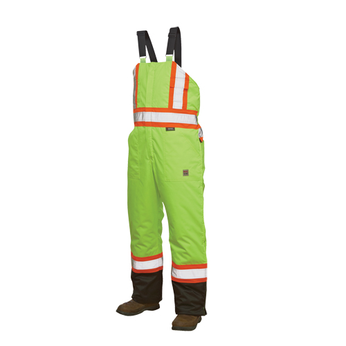 Salopettes de s&eacute;curit&eacute; doubl&eacute;e, Polyester/Polyur&eacute;thane, Grand, Jaune lime haute visibilit&eacute; PB Rental Co. Ltd.
