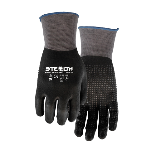 Gants 395 Stealth Blackbird, 11/2T-Grand, R&ecirc;vetement Mousse de nitrile, Calibre 15, Enveloppe en Nylon PB Rental Co. Ltd.