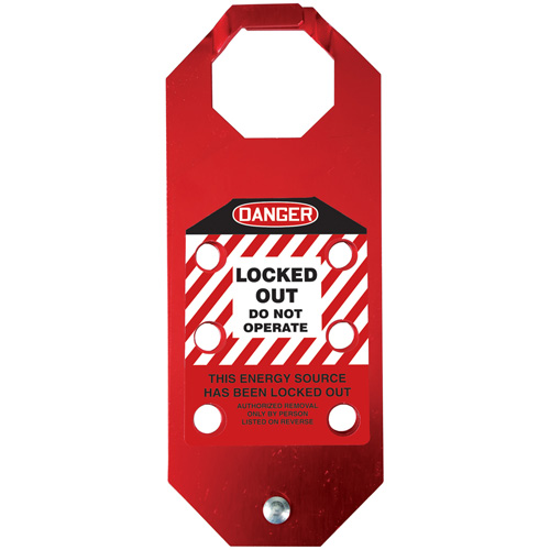 Stopout&reg; OSHA Danger Aluma-Tag Locked Out Do Not Operate Hasp, Red PB Rental Co. Ltd.