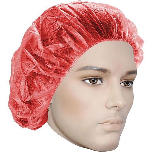 Bonnets bouffants, Polypropyl&egrave;ne, 21", Rouge PB Rental Co. Ltd.
