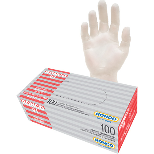 Gants jetables, Moyen, Vinyle, 3 mils, Sans poudre, Transparent PB Rental Co. Ltd.