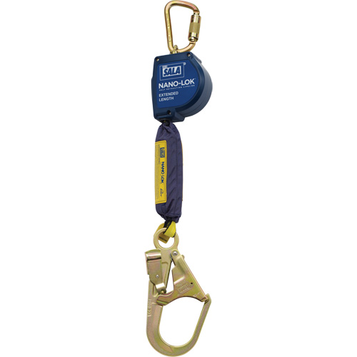 Cordage de s&eacute;curit&eacute; autor&eacute;tractable allong&eacute; Nano-Lok, 9', Polyester/Sangles, Pivotant PB Rental Co. Ltd.