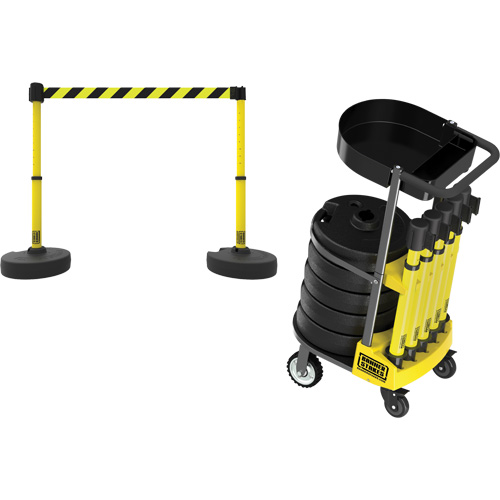 Chariot de transport avec plateau pour barri&egrave;re PLUS, 75' lo, M&eacute;tal, Jaune PB Rental Co. Ltd.